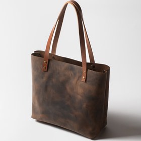 Resim Kadın Omuz Çantası/Tote Bag - Kestane / L 