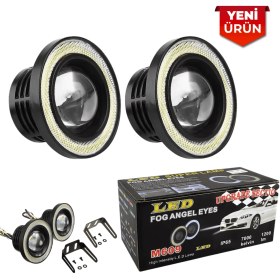 Resim Led Fog Angel Eyes Mercekli Projector Angel Göz Sis Ve Gündüz Farı Seti - Sarı 8562 