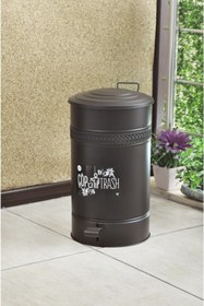 Resim MEKA HOME Metal Çöp Kovası Pedallı Mutfak Banyo 30 Litre Çöp Kovası Siyah 