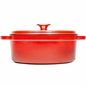 Resim Sürel Döküm Derin Tencere - Kırmızı - 24 cm 