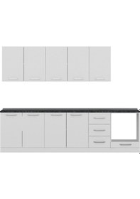 Resim Minar 285 Cm Mutfak Dolabı Beyaz 285-B6 Beyaz 