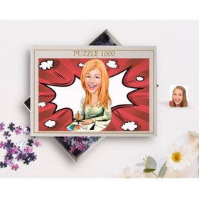 Resim Bk Gift Kişiye Özel Kadın Grafik Tasarımcı Karikatürlü 1000 Parça Profesyonel Puzzle-1 