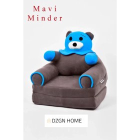 Resim Dzgn Home Portatif Taşınabilir Katlanabilir Sünger Ayıcık Koltuk- Çocuk Koltuğu - Mavi 