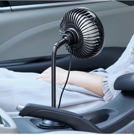 Resim Usb Güçlü Sessiz Araba Soğutma Fanı Dönebilen Taşınabilir Araba 1 Adet 