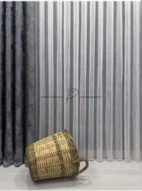 Resim Tül Perde Şantuklu Lüx Armür Elizabeth Desen Ekru 