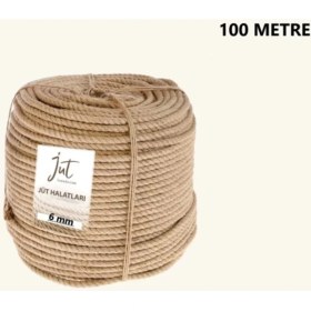 Resim 6 mm Jüt Halat 100 Metre, Dekoratif ve Dayanıklı Halat Ip 