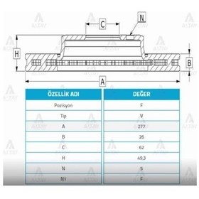 Resim Esse Otomotiv Corolla Uyumlu 13-18 Auris 13-18 Ön Havali 277-5 Fren Diski - BSH-0986479A62 - 4351202330 