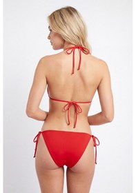 Resim Loya Kadın Kırmızı Bağlamalı Üçgen Tek Üst Bikini 