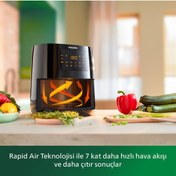 Resim Philips HD9252/90 Airfryer Yağsız Fritöz 13 ü 1 Arada 7 Ön Ayarlı PREMİUM Dokunmatik Siyah 