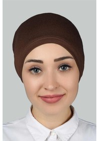 Resim Altobeh Hazır Pratik Geçmeli Lastikli Tesettür Bone - Çikolata 