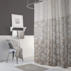 Resim Zethome Jackline Banyo Duş Perdesi 4247 Kahve Tek Kanat 1x120x200 
