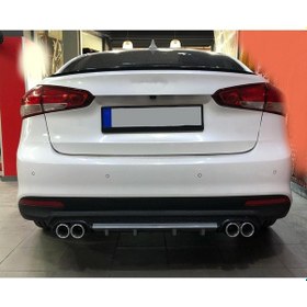 Resim Kia Cerato Uyumlu Body Kit Difüzör 4 Çıkış Yuvarlak Gri Model 3 