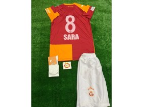 Resim 4'lü Set Galatâsarây'' Yeni Sezon Sara Sarı Kırmızı Çocuk Forma Şort Çorap Bileklik Takımı 