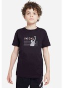 Resim Rocky Sasdece Yazıyı Kullan Baskılı Unisex Çocuk Siyah T-Shirt 