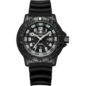 Resim Hanyang Kauçuk Siyah A Addies Dalış Erkekler Moda Gündelik Saat Takvim Ekranı 50 M Su Geçirmez Tüp Aydınlık Saat Turuncu Kadran Dönen Çerçeve Kuvars Izle (Yurt Dışından) 