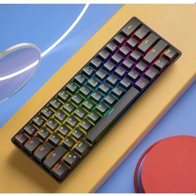 Resim Blue Switch Mini Rgb Oyun Klavyesi Gaming Mekanik 62 Tuşlu 18 Rgb Led Usb Type-c Kablo 