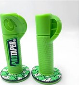 Resim Cloudstore 1 Çift Yeşil 22mm 24mm Universal Anti-skay Motosiklet Bisiklet Tutmaç Fren Grip 