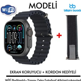 Resim İMEXTECH Hk10 Ultra 3 Wifi Modeli 2.02 Inç Amoled Ekran Akıllı Saat App Store Kordon Hediyeli 