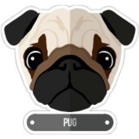 Resim Bay Etiket Andg21 Pug Kopek Sticker 