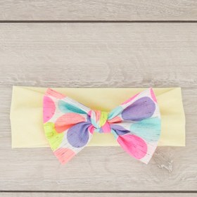 Resim Babygiz El Yapımı Yumuşak Fiyonk Bağlamalı Doğal Pamuklu Penye Bebek Çocuk Kız Bandana GÖKKUŞAĞI SERİSİ 
