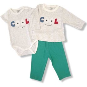 Resim Cool Bebek %100 Pamuk Badi'li Pijama Takım 3' Lü MDGTKM1827 