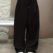 Resim 1 adet Kadınlar İçin Casual Polyester Düz Bacak Sweatpants ile Drawstring, Düz Renk, Slight Esnek Örgü Kumaş, Yetişkin Atletik Pantolon Bahar/Sonbahar 