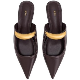 Resim Jw Pei Helena Pierced Mules Claret Red Vegan Deri Topuklu Terlik, Şık Ve Rahat Tasarım Bordo 38,5 
