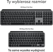 Resim Logitech MX Keys S for Mac için Pürüzsüz ve Hassas Kablosuz Klavye, Programlanabilir Tuşlar, Arkadan Aydınlatmalı, Bluetooth, USB-C Şarj, MacBook Pro, Macbook Air, iMac, iPad, QWERTY US INT'L için - 