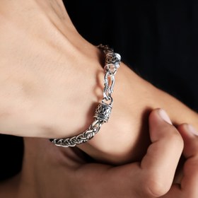 Resim 1 Adet Vintage Minimalist Zincir Bilezik - Kraliyet Boho Tarzı Titanyum Kaplamasız Dayanıklı Takı, Aile ve Arkadaşlar için Küçük Hediye Noel, Çiftler ve Arkadaşlar İçin Uygun Takı, Günlük Kıyafetler 