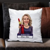 Resim En Süslü Anne Karikatürlü Yastık 