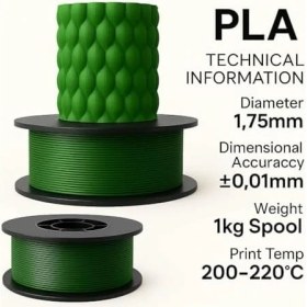Resim Storemax Pla+ Filament 1.75MM 1 kg - Zümrüt Yeşili 