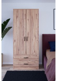 Resim Abete 2 Kapılı 2 Çekmeceli Gardırop/atlantik Çam 