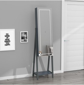 Resim DECOBOX Eyfel Led Aydınlatmalı Boy Aynalı Takı Dolabı Beyaz Işık 