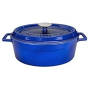 Resim Lava Döküm Premium Serisi 23x29 CM Döküm Demir Yekpare Kulplu Mavi Oval Tencere LV O TC 29 PR K2 B 