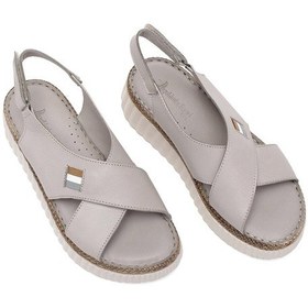 Resim Elit Rhm408 Kadın Hakiki Deri Ortopedik Düz Sandalet Gri Gri 