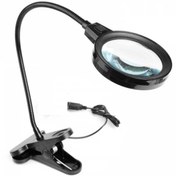 Resim -12 Led Clipslı Işıklı Büyüteç,işıklı Masa Lambası Çalışma Lambası 