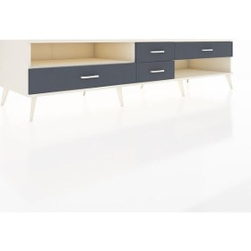 Resim Kronos Tv Ünitesi Tek Raflı 4 Çekmeceli 220x59x51 Aytaşı-aytaşı/antrasit Aytası/antrasıt - Aytası 