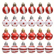Resim 24 Adet Mini Noel Süsleri - Renkli Boyalı Tatil Topları, Ağaç Süslemesi İçin Mükemmel, Noel & Sevgililer Günü İçin 