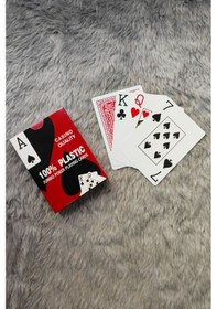 Resim Kırmızı Pvc Plastik Su Geçirmez Jumbo Blackjack iskambil Oyun Kağıdı cin443kr 