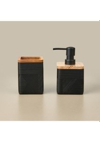 Resim Bath Madera 2'li Banyo Sıvı Sabunluk Seti - Siyah Çok renkli 
