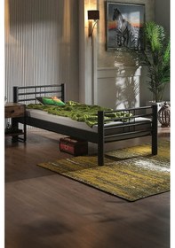 Resim Asos Tek Kişilik Ferforje Metal Karyola-siyah 