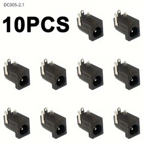 Resim Gitar ve Bas Aksesuarları için Yüksek Kaliteli DC Güç Jakı Soket 10'lu Paket DC002 Siyah 1.1/10'lu Paket DC005 Siyah 2.1 Jak En Çok Satan 