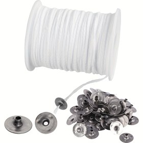 Resim 61 Cm Mum Işınları, Dumansız Mum Işınları, Sarılmış Işınlar, 100 Tutucu Dahil, DIY Mum Yapımı, DIY Komünyon Mumları, Kokulu Mumlar İçin Uygun (Beyaz) 