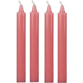 Resim 4 Lü Şeker Pembe Fener Şamdan Mum 