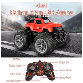Resim Uzaktan Kumandalı Şarjlı Duman Atan Araba 4x4 Buharlı Işıklı Uzak 