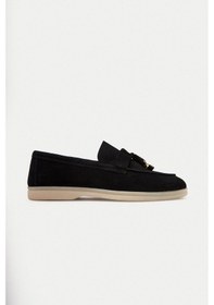 Resim Mubiano Hakiki Deri Collection Kadın Süet Loafer & Babet Siyah -mckry1410-s Siyah 