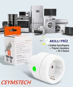 Resim CeymSTecH Akım Korumalı Akıllı Priz Wifi Tuya Destekli Android ve IOS Kullanım 