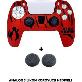 Resim Ps5 Dualsense Red Dead Redemption Desenli Koruyucu Silikon Kılıf + Analog Silikon Koruyucu Rdr Model-4 