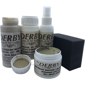 Resim Derby Deri Direksiyon, Deri Döşeme Boyası 5 li Set Standart Renkler .Açık Bej 