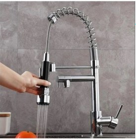 Resim Hms Spiralli Çift Başlı Endüstriyel Mutfak Eviye Bataryası 